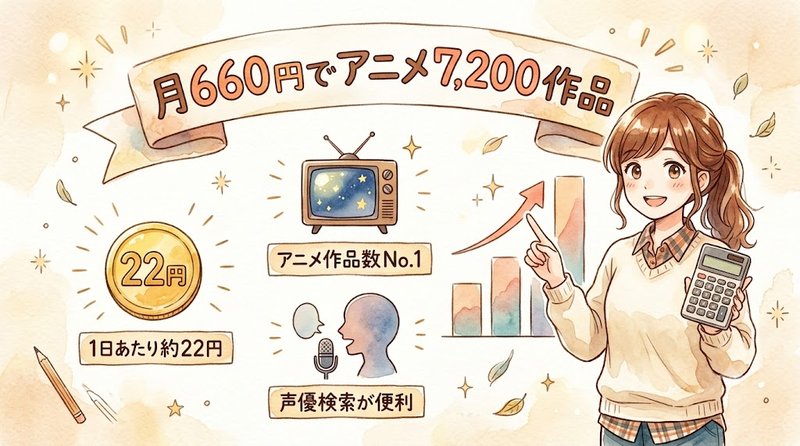 Unlimited access to 7,200 anime titles for just ¥660/month