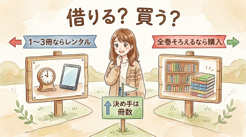 読む冊数で借りるか買うかを決める