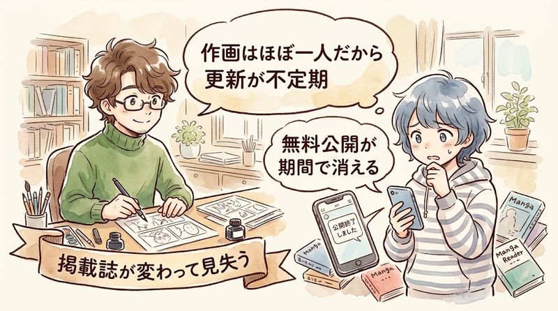 超人Xが打ち切りと誤解される3つの理由を示したイラスト